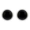 Sterling Silver Round Synthetic Gemstone Post Earrings