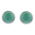 Sterling Silver Lab-created Gemstone Round Post Earrings