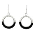 Sterling Silver Lab-created Gemstone Circle Dangling Earrings