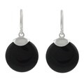 Sterling Silver Lab-created Gemstone Round Dangling Earrings