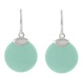 Sterling Silver Lab-created Gemstone Round Dangling Earrings