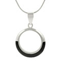 Sterling Silver Synthetic Gemstone Circle Necklace
