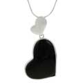 Sterling Silver Synthetic Gemstone Heart Necklace