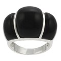 Sterling Silver Synthetic Black Onyx Cocktail Ring