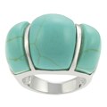 Sterling Silver Synthetic Turquoise Cocktail Ring