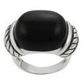 Sterling Silver Synthetic Black Onyx Cocktail Ring