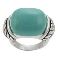 Sterling Silver Synthetic Turquoise Cocktail Ring