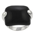 Sterling Silver Synthetic Black Onyx Cocktail Ring