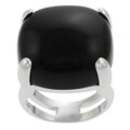 Sterling Silver Synthetic Black Onyx Cocktail Ring