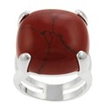 Sterling Silver Synthetic Red Jasper Cocktail Ring