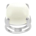 Sterling Silver Synthetic White Onyx Cocktail Ring