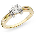 14k Two-tone Gold 1ct TDW Solitaire Engagement Ring (G-H, SI2)