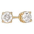 18k Yellow Gold 1ct TDW Diamond Solitaire Earrings (G-H, SI1)