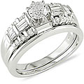 14k White Gold 3/4ct TDW Diamond Bridal Ring Set (H-I, I1)