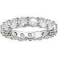 10k White Gold Created White Sapphire Eternity Band