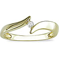 10k Yellow Gold Diamond Accent Bypass Ring