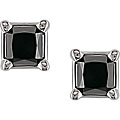 14k Gold 1 1/2ct TDW Black Diamond Square Studs