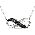 10k White Gold 1/4ct TDW Black Diamond Eternity Necklace