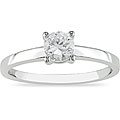 10k White Gold Created White Sapphire Ring