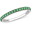 10k White Gold Emerald Semi-Eternity Ring