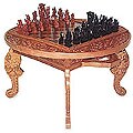 Wood 'Ramayana Flowers' Chess Set (Indonesia)