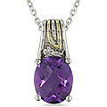 10k Gold and Silver Amethyst/ Diamond Necklace