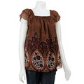 Adiva Women's Short-sleeve Peasant Blouse