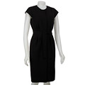 Calvin Klein Women's Black Snap-front Cap Sleeve Dress