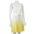 Calvin Klein Women's Yellow/ White Silk Sleeveless Dress 