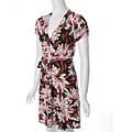 Trixie Women's Red Floral Knit Cap-sleeve Dress