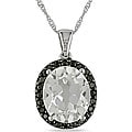 14k Gold White Topaz 1/3ct TDW Black Diamond Necklace