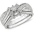 14k White Gold 1/4ct TDW Diamond Bridal Rings Set (H-I, I1-I2)