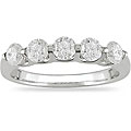 14k White Gold 1ct TDW Diamond 5-stone Ring (H-I, I1)