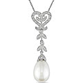 14k Gold FW Pearl and 1/10ct TDW Diamond Necklace