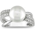 14k Gold South Sea Pearl/ 1/4ct TDW Diamond Ring (9-10 mm) (I-J, I2)