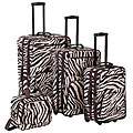 Rockland Deluxe Brown Zebra 4-piece Luggage Set
