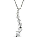 10k White Gold Created White Sapphire Necklace