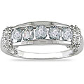 10k White Gold Aquamarine and Diamond Ring