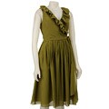 Jones New York Women's Ruffle Neck Wrap Dress