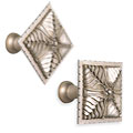 Montecito Silvertone Wood Rosette Curtain Hardware (Set of 2)