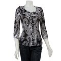 Essentials By Milano Women's 3/4-sleeve Ruffle Neck Top
