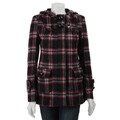 Honee Women's Hooded 2-pocket Plaid Jacket