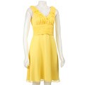 Tahari ASL Women's Yellow Chiffon Dress