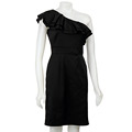 Tahari ASL Women's One-shoulder Stretch Satin Sheath Dress