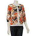 For the Republic Women's 3/4-sleeve Printed Cardigan