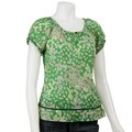 Voile Women's Short-sleeve Green Printed Top