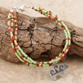 Silver Kokopelli Bear Seed Bead Bracelet (USA)