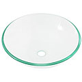 Geyser Crystal Clear Handcrafted Tempered Glass Bathroom Vessel Sink