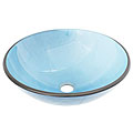 Geyser Arctic Handcrafted Tempered Glass Bathroom Vessel Sink