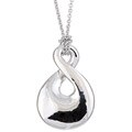 Rhodium-plated Brass Figure-8 Spiral Necklace